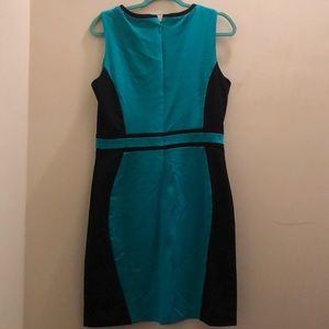 NY & Co Turquoise and Navy blue dress
